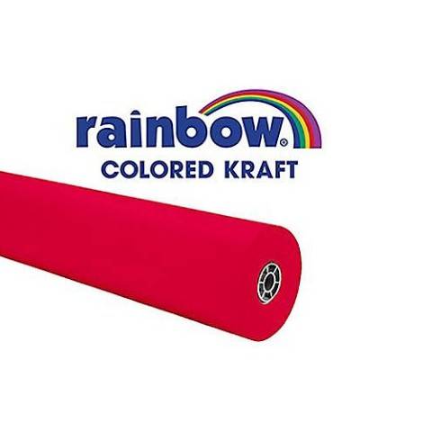 Pacon Rainbow® Colored Kraft Duo-Finish® Paper, 36" x 100' w/Storage Box - Flame Red