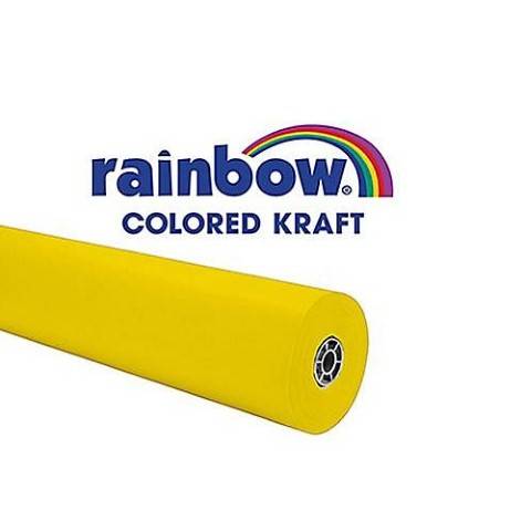 Pacon Rainbow® Colored Kraft Duo-Finish® Paper, 36" x 100' w/Storage Box - Canary Yellow