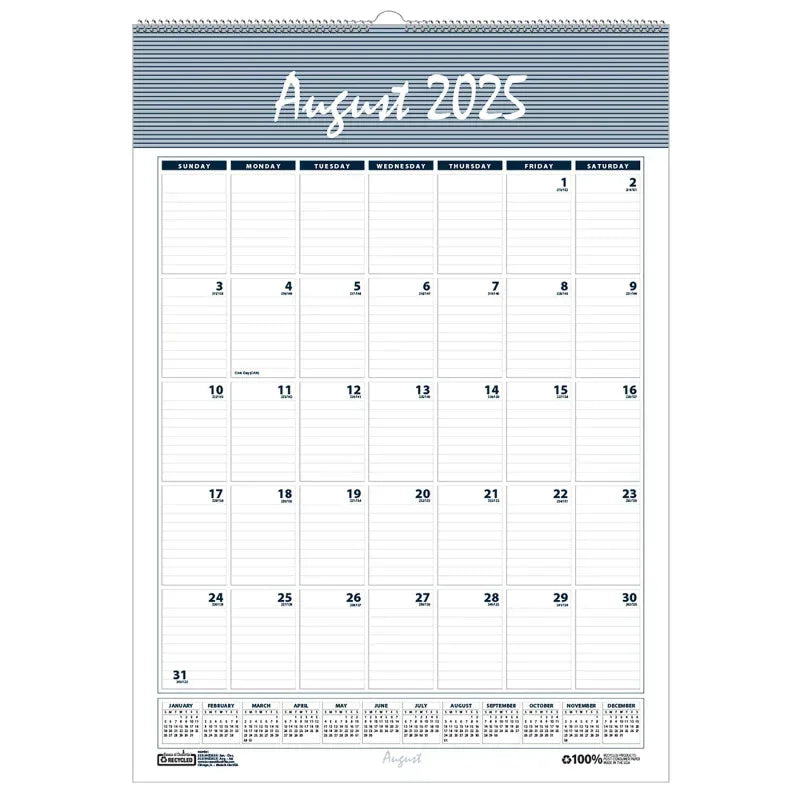 Bar Harbor Academic Wall Calendar, 31.25"L x 22"W