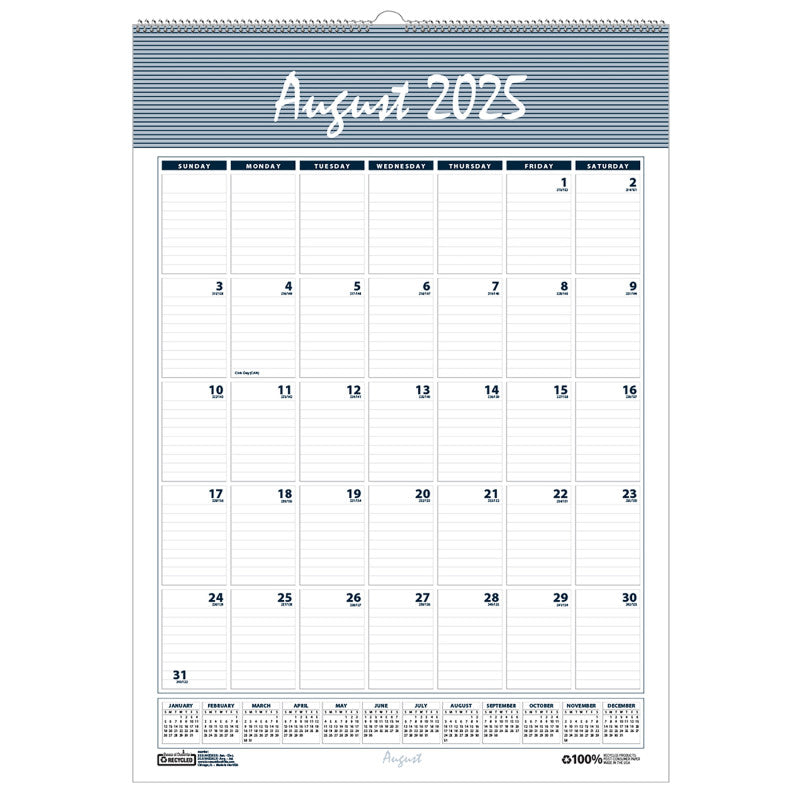 Bar Harbor Academic Wall Calendar, 31.25"L x 22"W