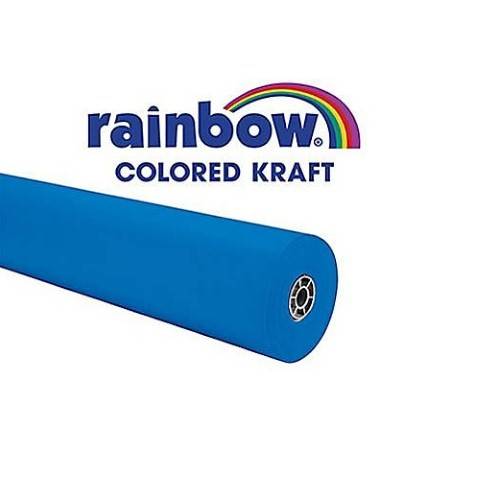Pacon Rainbow® Colored Kraft Duo-Finish® Paper, 36" x 100' w/Storage Box - Brite Blue