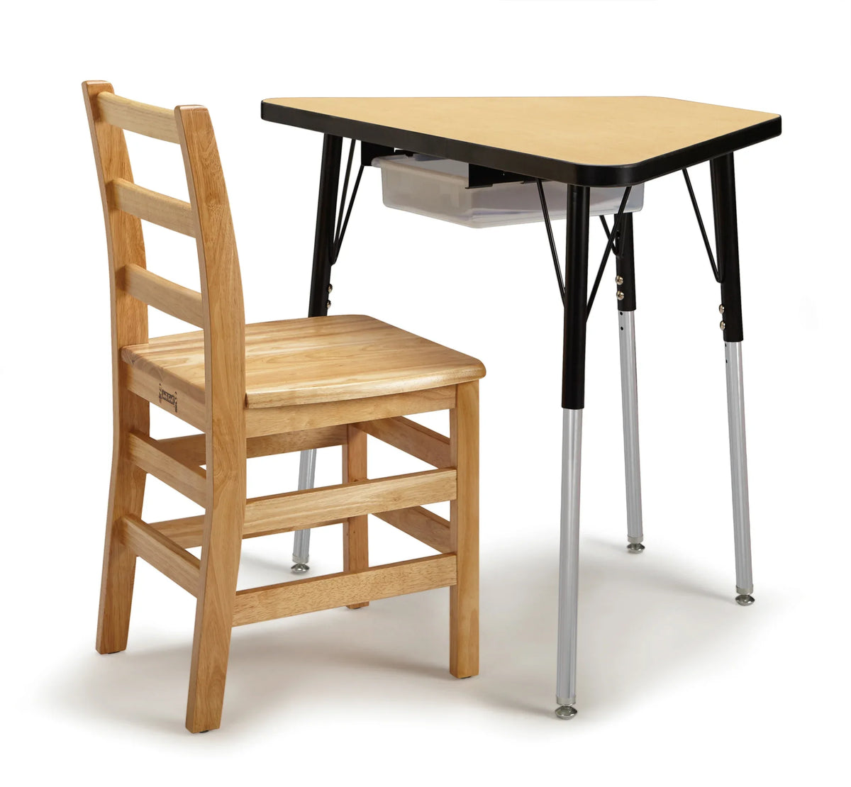 Berries® Tall Trapezoid Desk - Maple/Black/Black