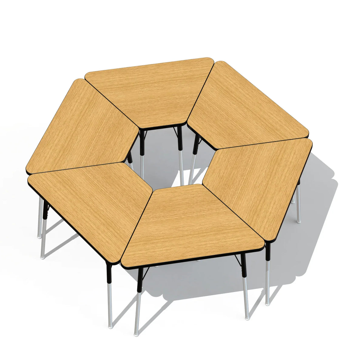Berries® Tall Trapezoid Desk - Maple/Black/Black