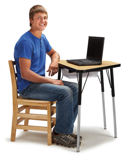 Berries® Tall Trapezoid Desk - Maple/Black/Black