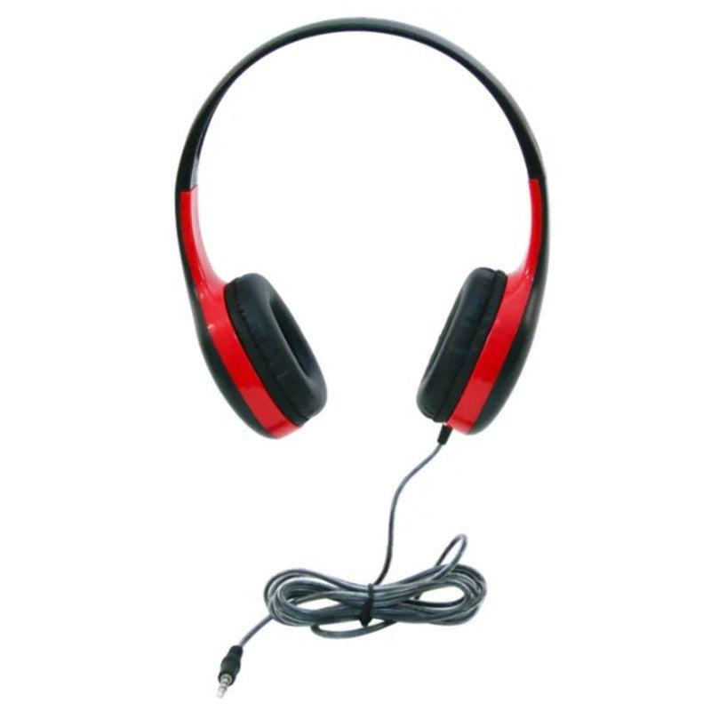 On-Ear Headphones with 3.5mm Plug, Red & Black