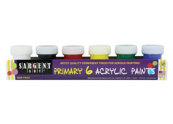 Sargent Art 66-5420 6-Jar Acrylic Colors