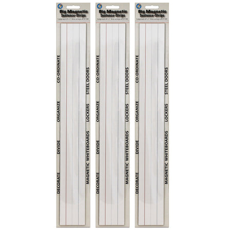 Big Magnetic Sentence Strips, 3" x 24", 5 Per Pack, 3 Packs