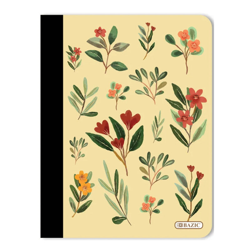 Floral Composition Book, College Ruled, 100 Count
