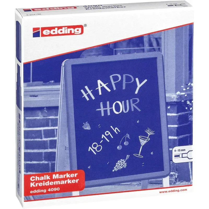 4090 Series Chalk Marker, Assorted Basic Colors, Set of 5