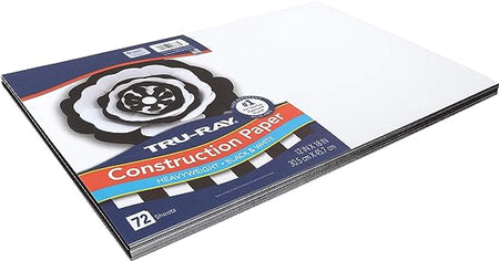 TRU-RAY® Black & White Premium Construction Paper 12" X 18" BLACK & WHITE 72 SHEETS, (DIXP6677)