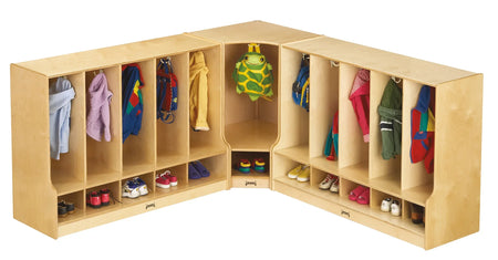 Jonti-Craft® Toddler 5 Section Coat Locker with Step - without Cubbie-Trays