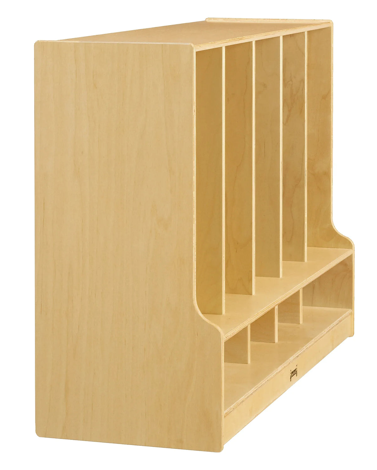 Jonti-Craft® Toddler 5 Section Coat Locker with Step - with Clear Cubbie-Trays