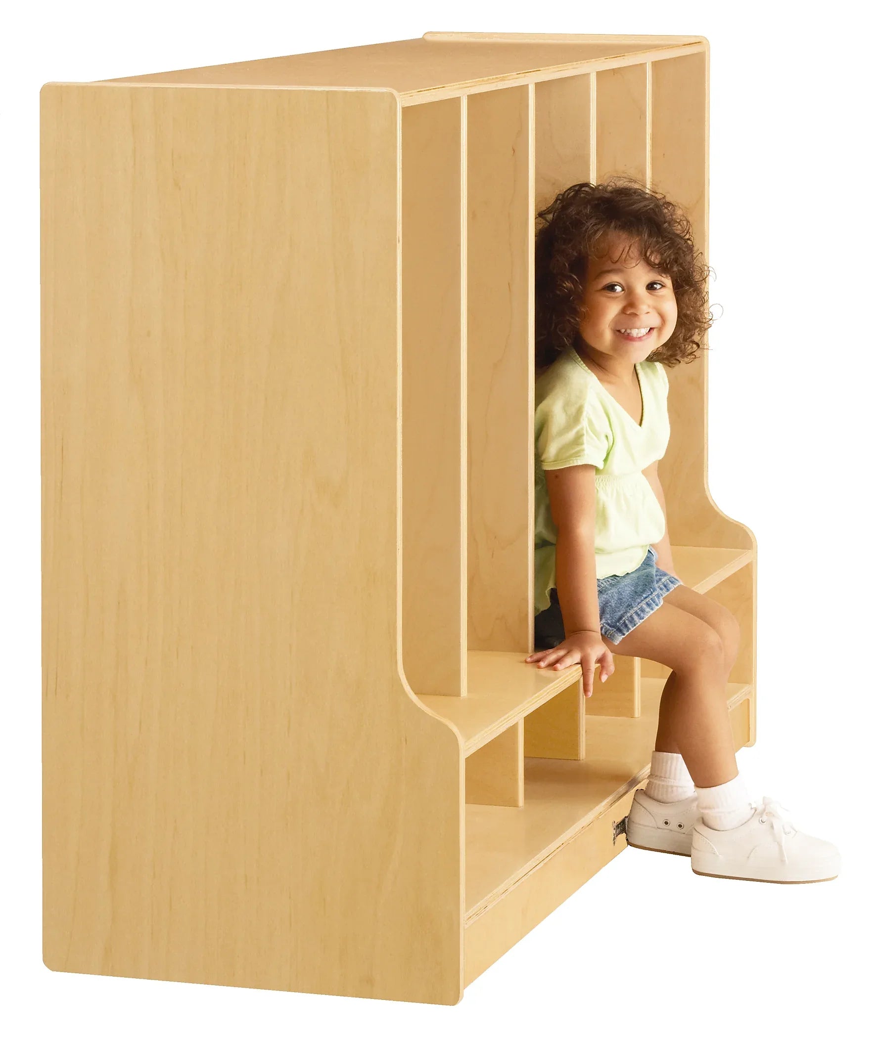 Jonti-Craft® Toddler 5 Section Coat Locker with Step - without Cubbie-Trays