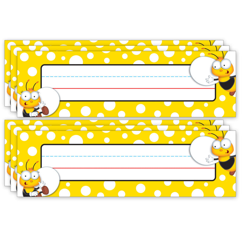 Buzz-Worthy Bees Nameplates, Grades PK-5, 36 Per Pack, 6 Packs