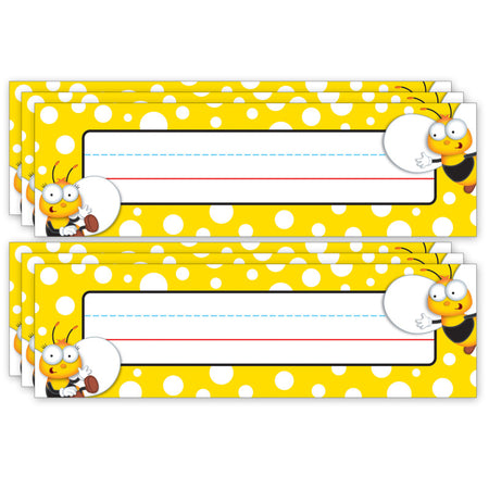 Buzz-Worthy Bees Nameplates, Grades PK-5, 36 Per Pack, 6 Packs