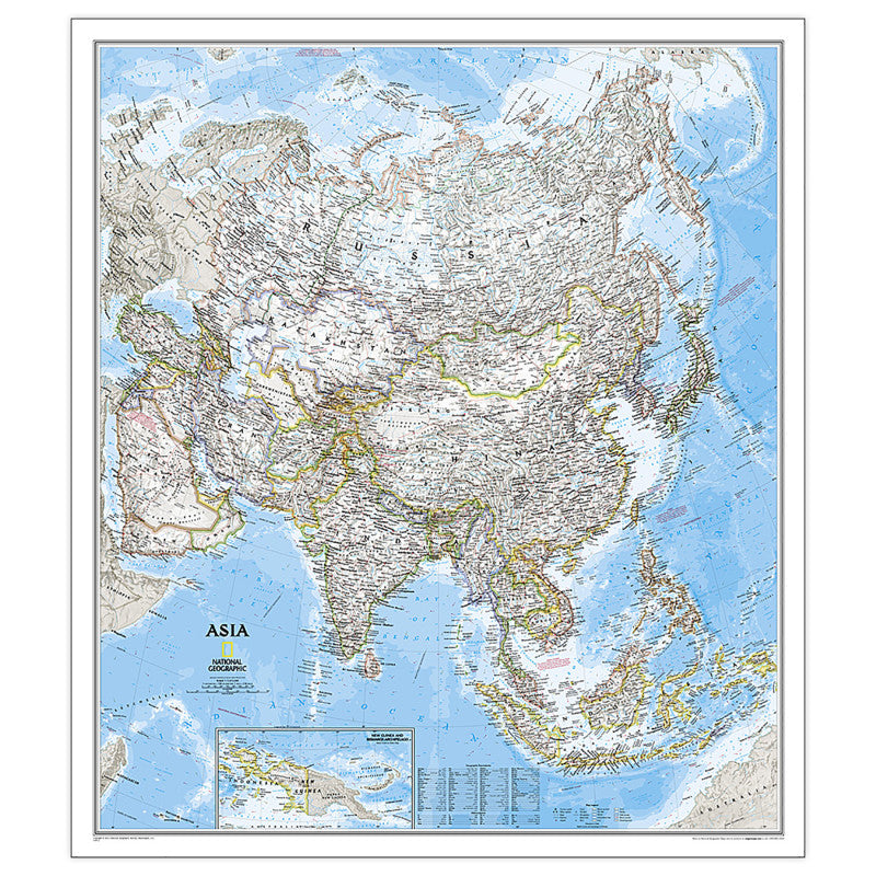 Asia Classic Map, Laminated