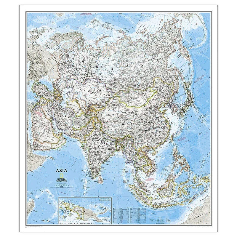 Asia Classic Map, Laminated