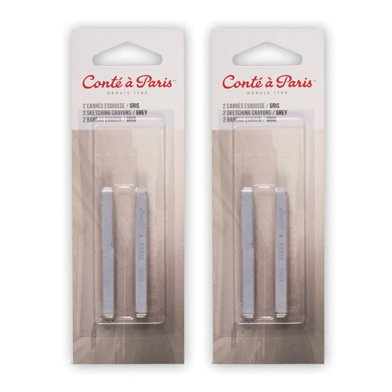 CarrÃ©s Esquisse Sketching Pastel Crayons, Grey (2457), 2 Per Pack, 2 Packs