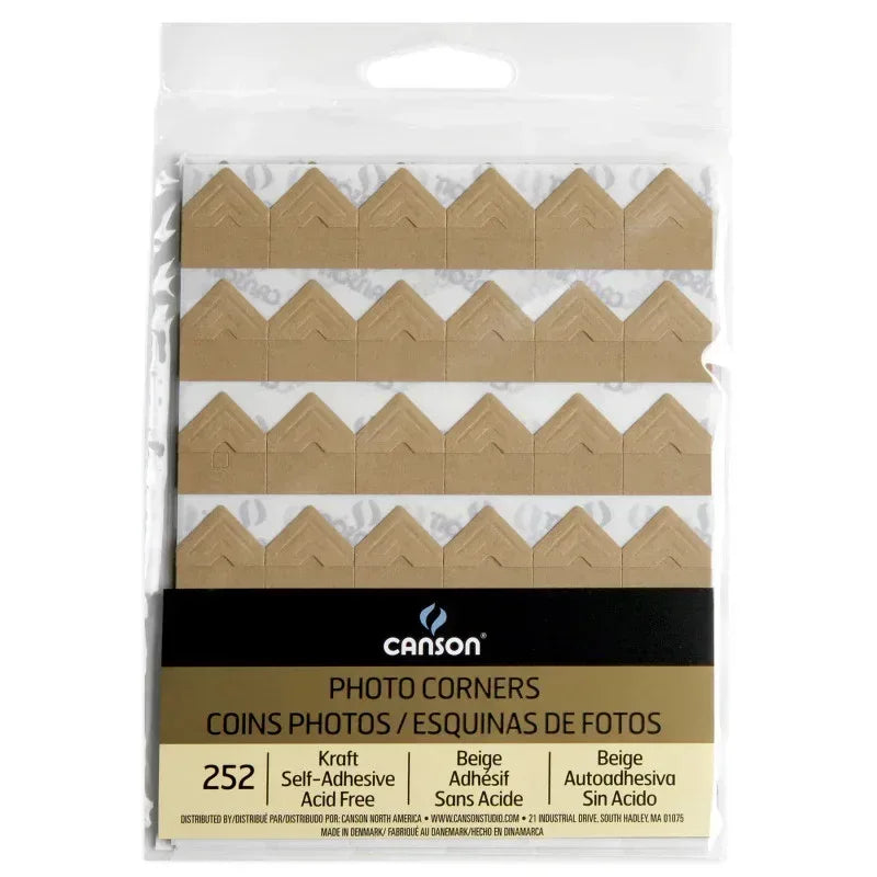 Canson Self Adhesive Photo Corners, Kraft, 252 Piece, 1 Count