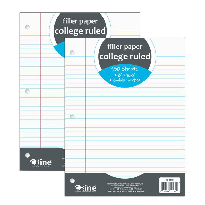 College-Ruled Filler Paper, 150 Sheets, 2-Pack