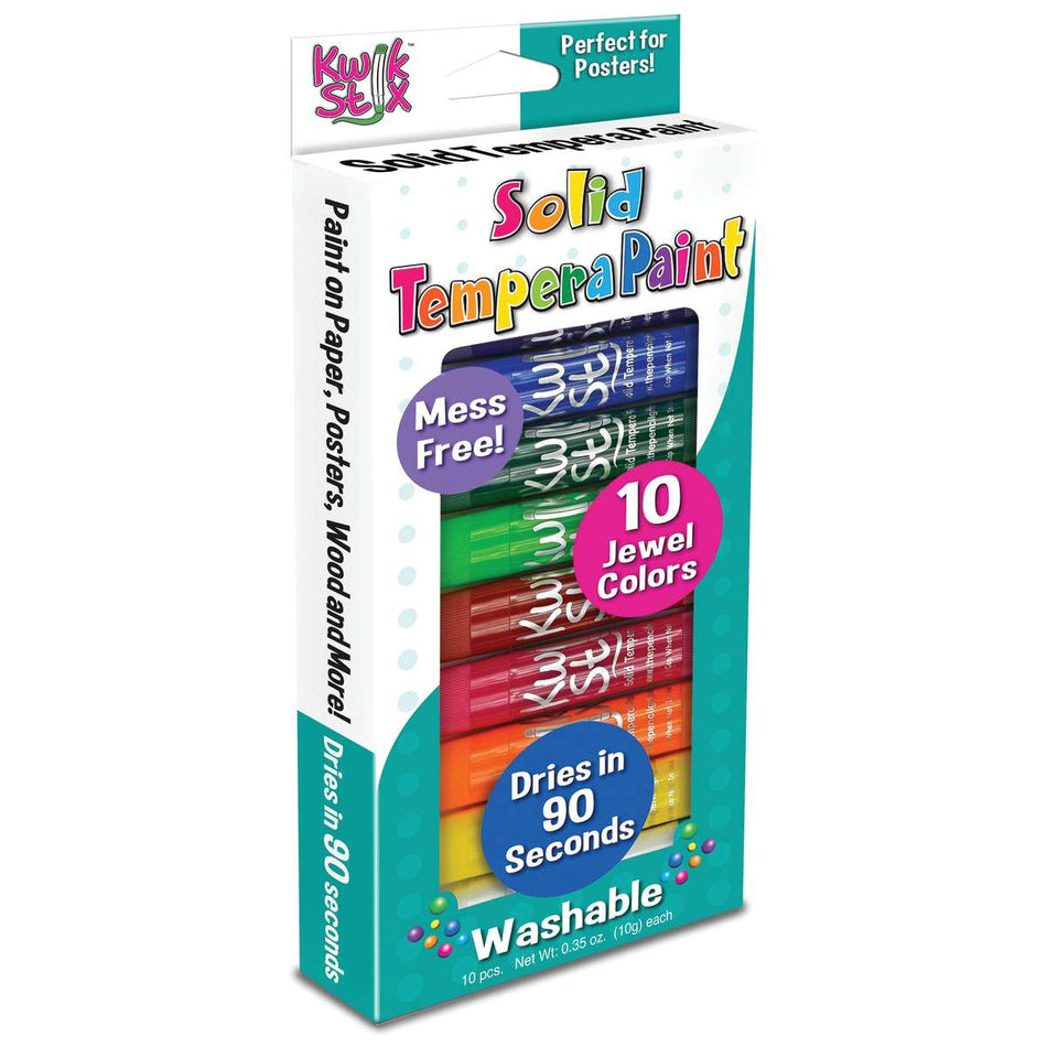 Kwik Stix Solid Tempera Paint Sticks Jewel Tones 10 Colors - TPG678