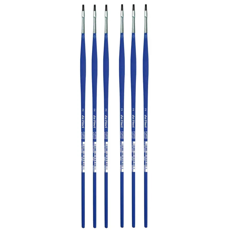 FORTE-Acrylics Student Brush, Synthetic, Acrylic & Oil, Flat, Series 8640, Size 2, Pack of 6