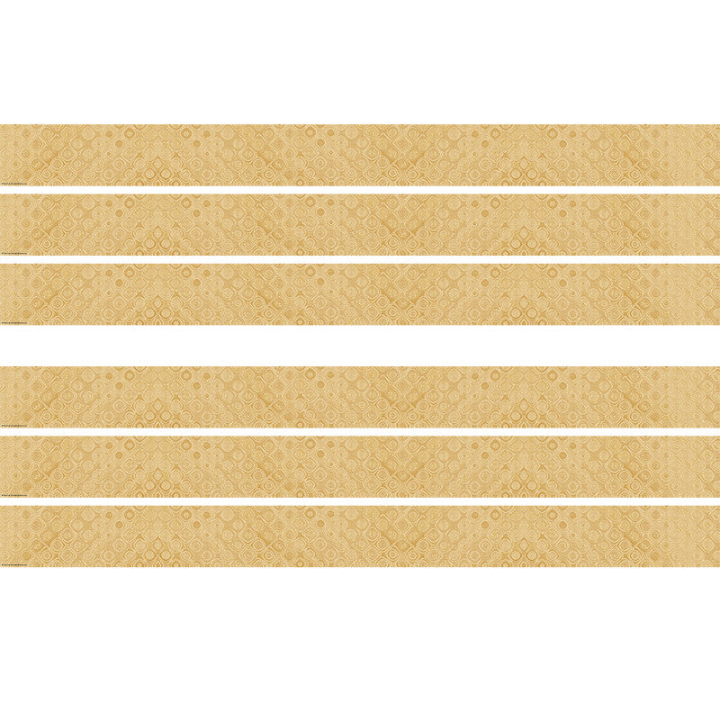 Wonderfully Wild Golden Textile Straight Border Trim, 35 Feet Per Pack, 6 Packs