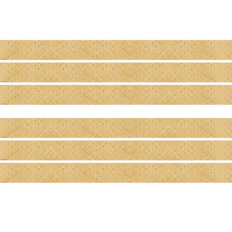 Wonderfully Wild Golden Textile Straight Border Trim, 35 Feet Per Pack, 6 Packs