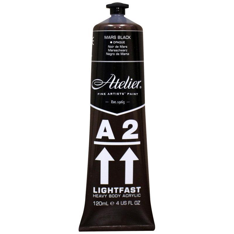 A2 Heavy Body Lightfast Artist Acrylic, 4 oz., Mars Black