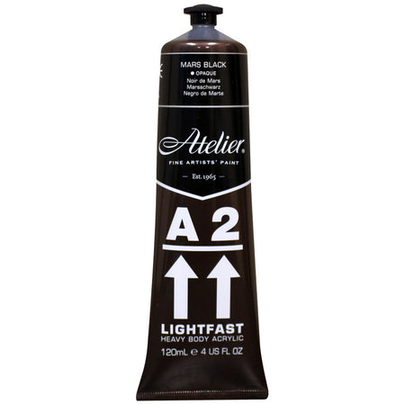A2 Heavy Body Lightfast Artist Acrylic, 4 oz., Mars Black