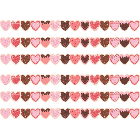 Frosted Heart Cookies Die-Cut Border Trim, 35 Feet Per Pack, 6 Packs