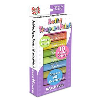 Kwik Stix Solid Tempera Paint Sticks Pastel Tones 10 Colors Kwik Stix - TPG680
