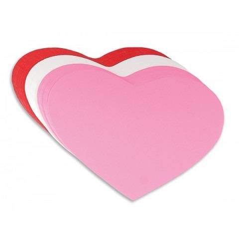 Hygloss Bright Shapes 6" Heart - Red, White, and Pink