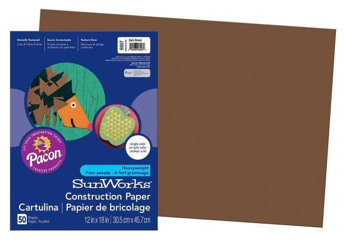 Pacon Construction Paper 12" x 18" 50 Sheets Per Pack Dark Brown