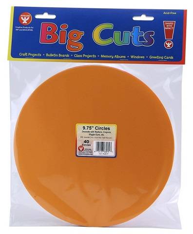 CIRCLE CUT OUTS IN ASST COLORS. - 9 3/4 INCH (40)