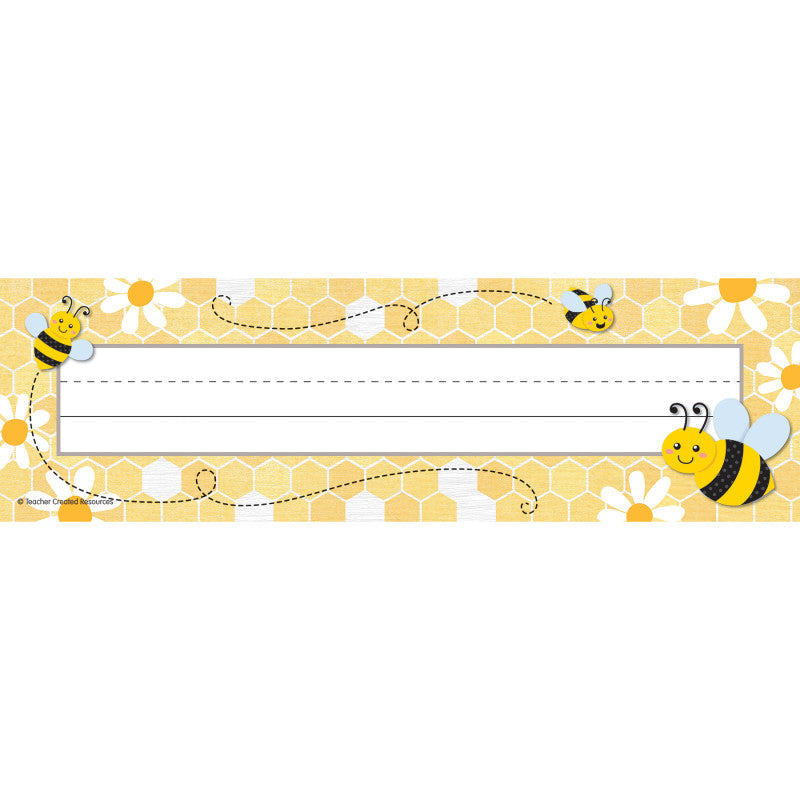 Buzzing Bees Flat Name Plates, Pack of 36