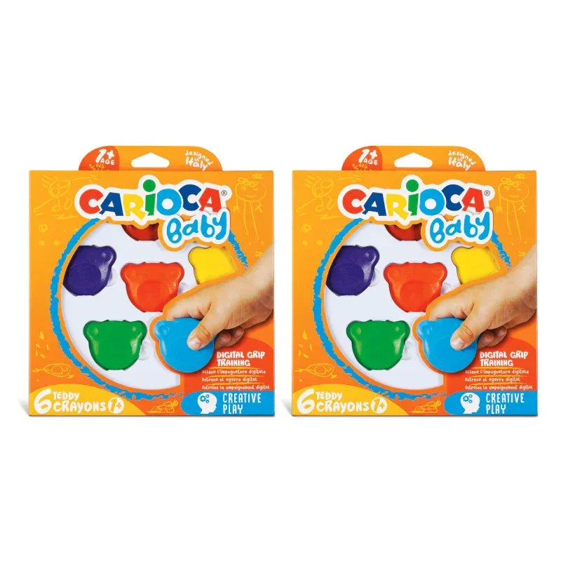 BABY Teddy Crayons, 6 Per Pack, 2 Packs