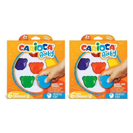BABY Teddy Crayons, 6 Per Pack, 2 Packs