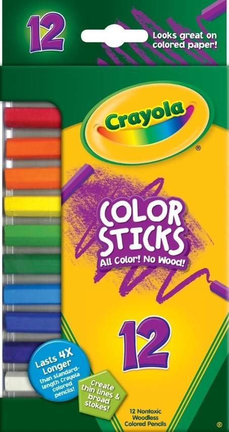 Crayola® Color Sticks, Woodless Pencils, 12 count