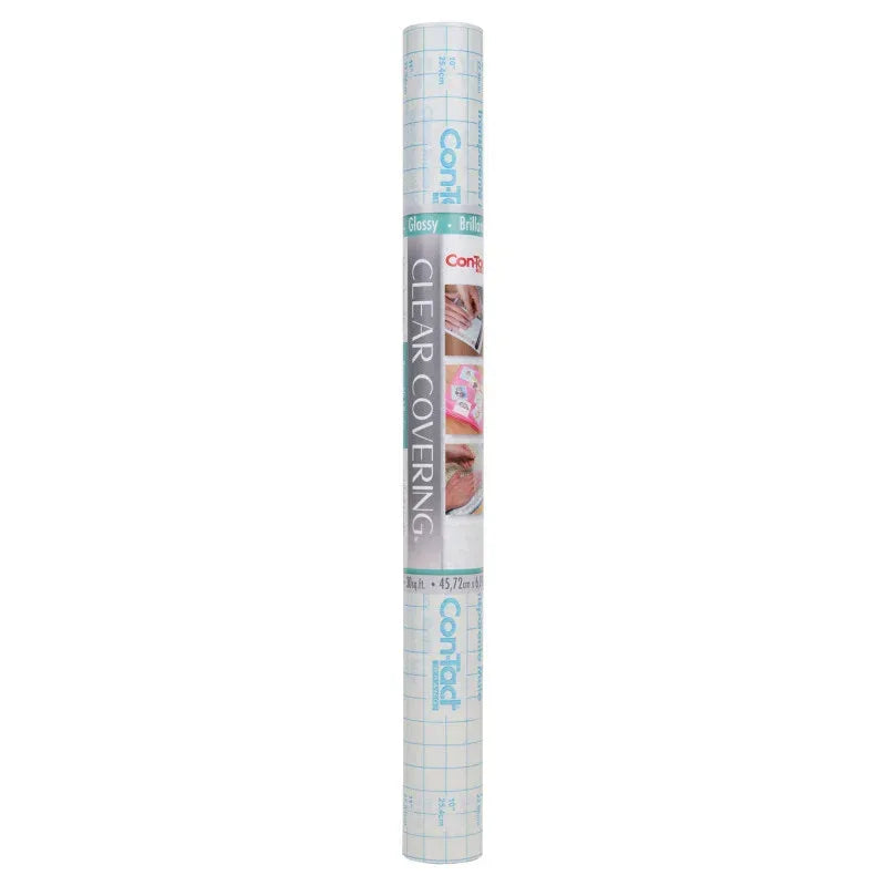 Clear Cover&trade; Adhesive Covering, Clear, 18" x 16 ft, Glossy