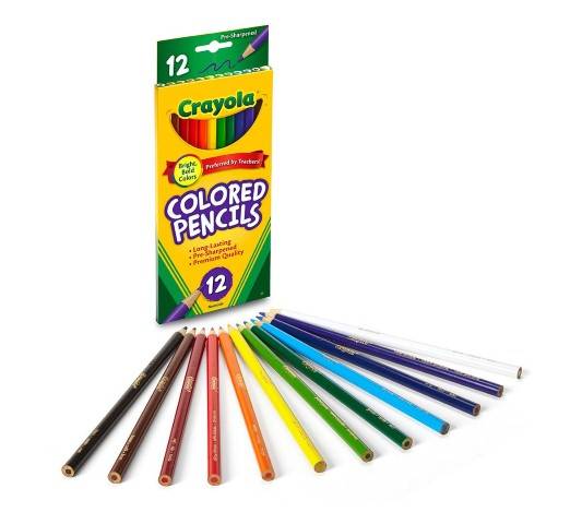 Crayola® Colored Pencils, Long -12 colors, (BIN684012)