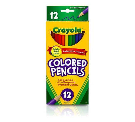 Crayola® Colored Pencils, Long -12 colors, (BIN684012)