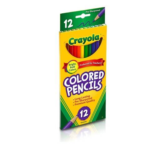 Crayola® Colored Pencils, Long -12 colors, (BIN684012)