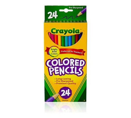 Crayola® Colored Pencils, Long -24 colors, (BIN684024)