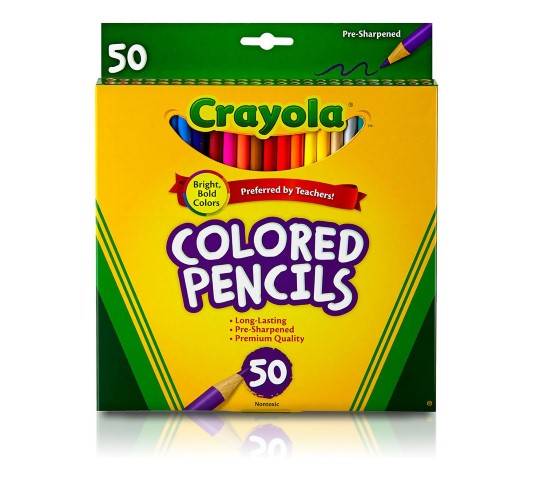 Crayola® Colored Pencils, Long -50 colors, (BIN684050)