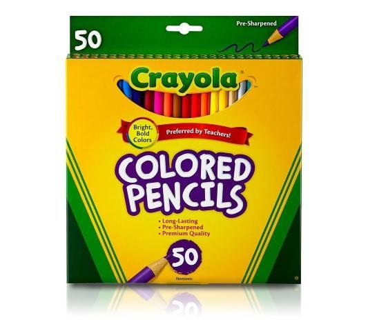 Crayola® Colored Pencils, Long -50 colors, (BIN684050)