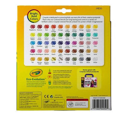 Crayola® Colored Pencils, Long -50 colors, (BIN684050)