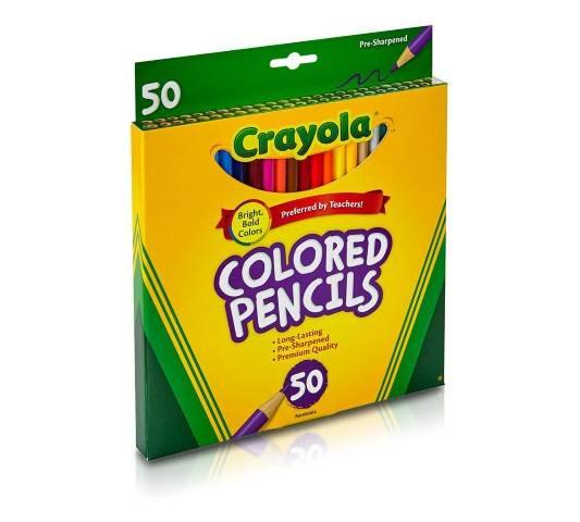 Crayola® Colored Pencils, Long -50 colors, (BIN684050)