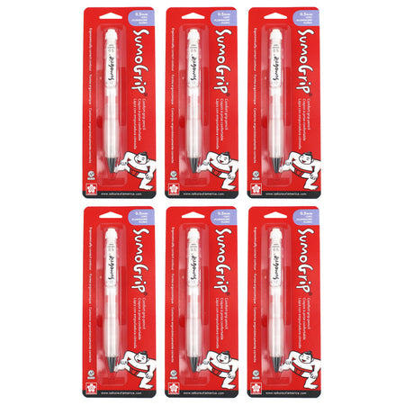 SumoGrip Comfort Grip Mechanical Pencil, 0.5mm, White, Blister Card, Pack of 6