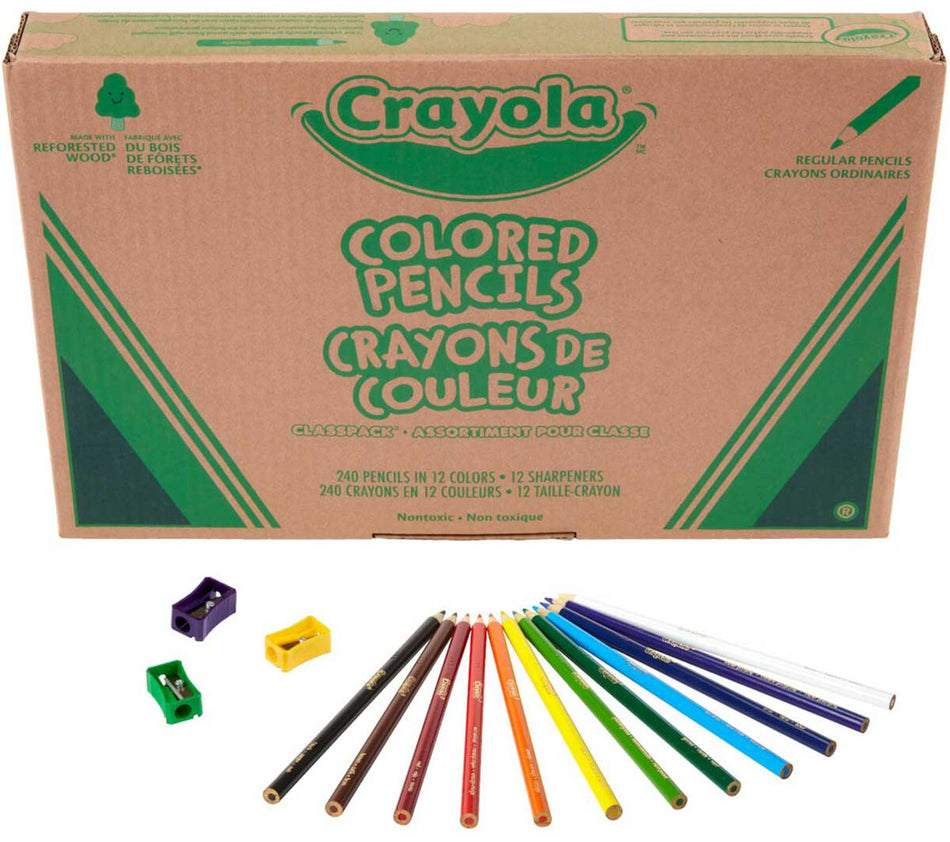 Crayola® Colored Pencil Classpack®, 240 pencils, 12 colors (BIN687506)